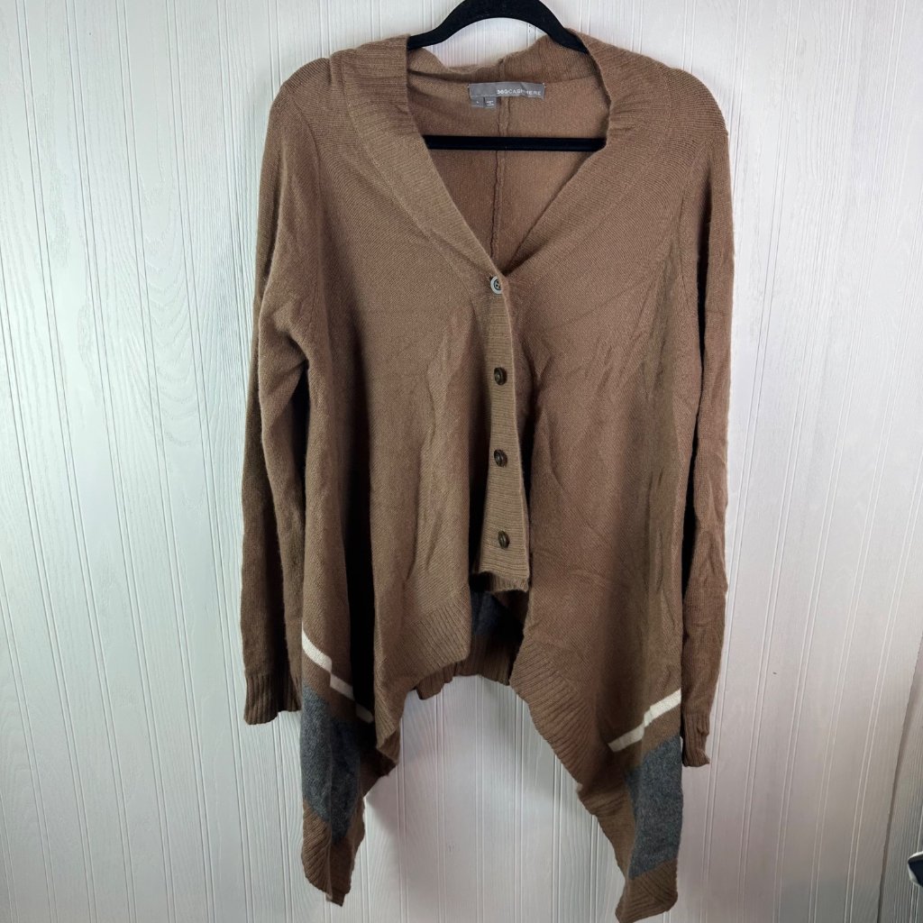 360 Cashmere Brown Cardigan Size Large